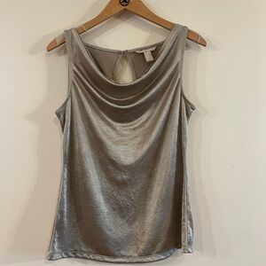 Banana Republic Petite Metallic Cowl-Neck Sleeveless Top – Size M